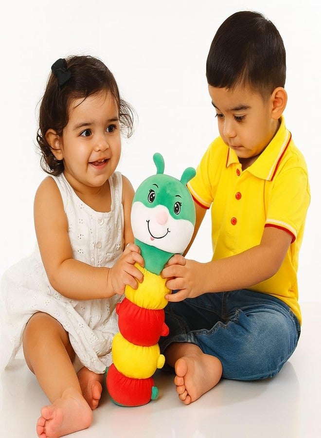 DTR Creation Colorful Caterpillar Soft Toy | Multicolor Plush Stuffed Animal | Super Soft Cuddly Toy for Kids, Boys & Girls ? Red, Yellow & Green (45 cm) - Image 4